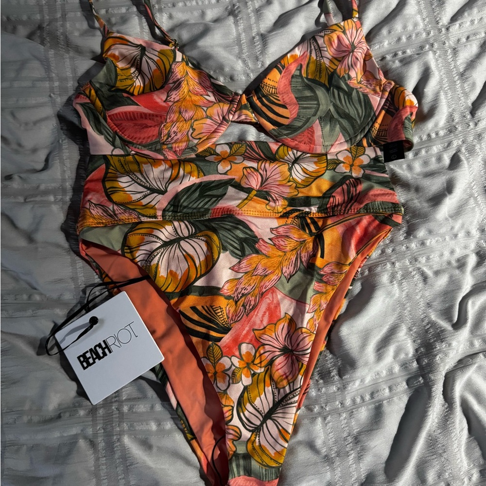 BEACH RIOT Floral high waisted bikini Swimsuit
